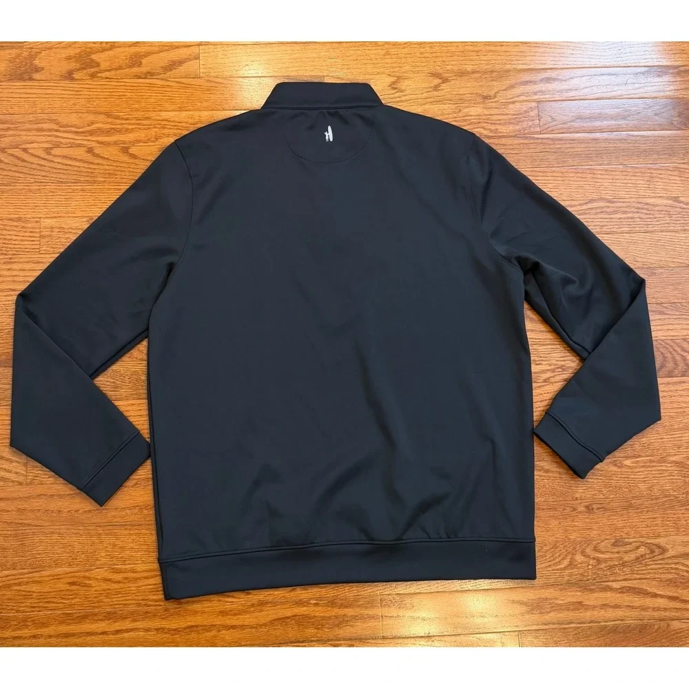 Johnnie-O 1/4 Zip Pullover Performance Shirt Mens Large Black Golf Logo Stretch
